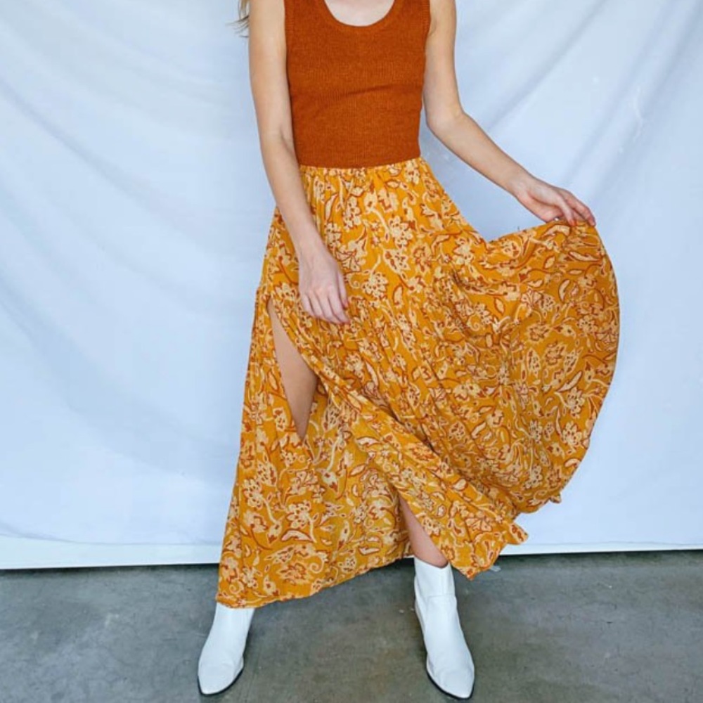 Yellow maxi skirt